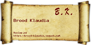 Brood Klaudia névjegykártya